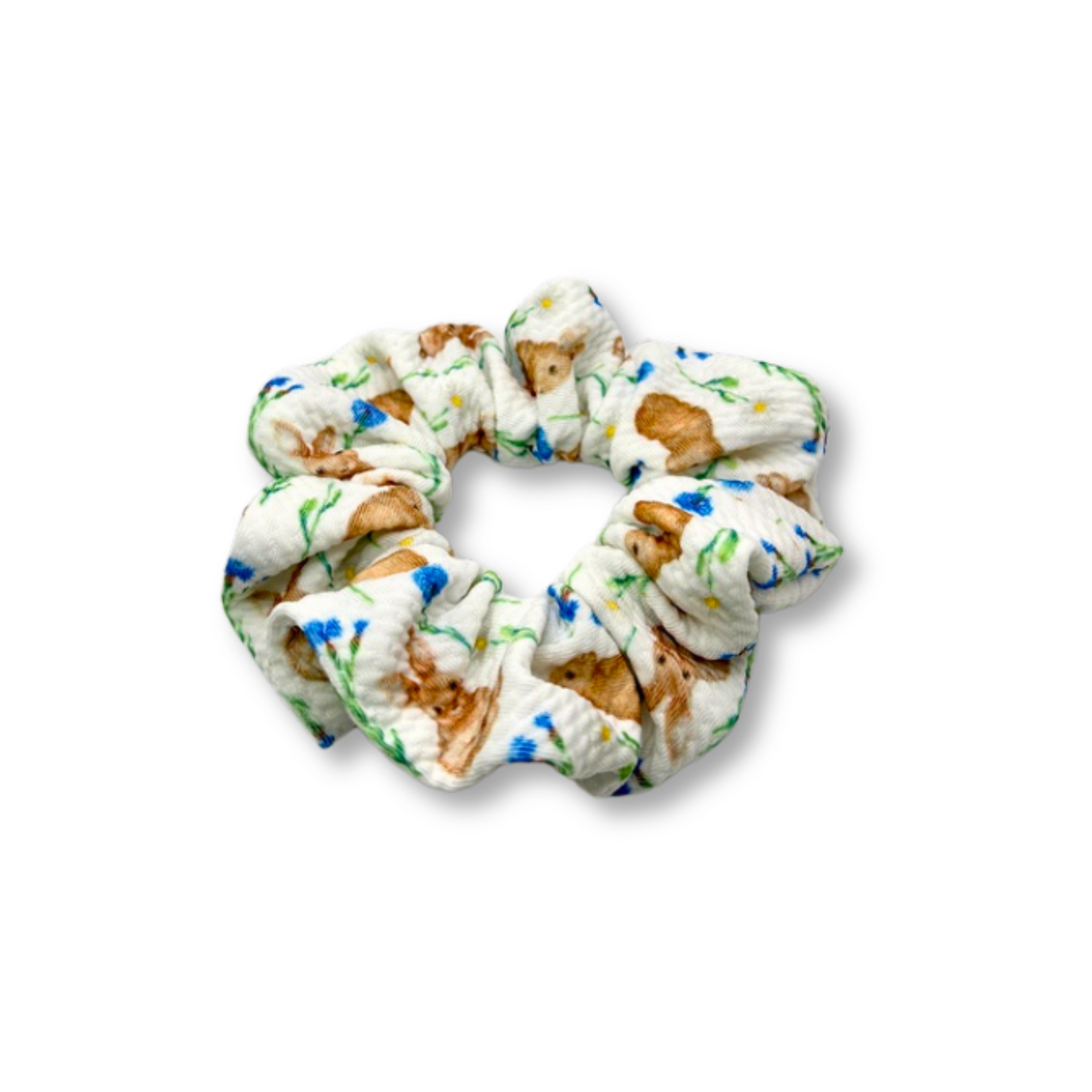 Mini Flowers and Rabbits Spring Bullet Scrunchie Enchanted Scrunch