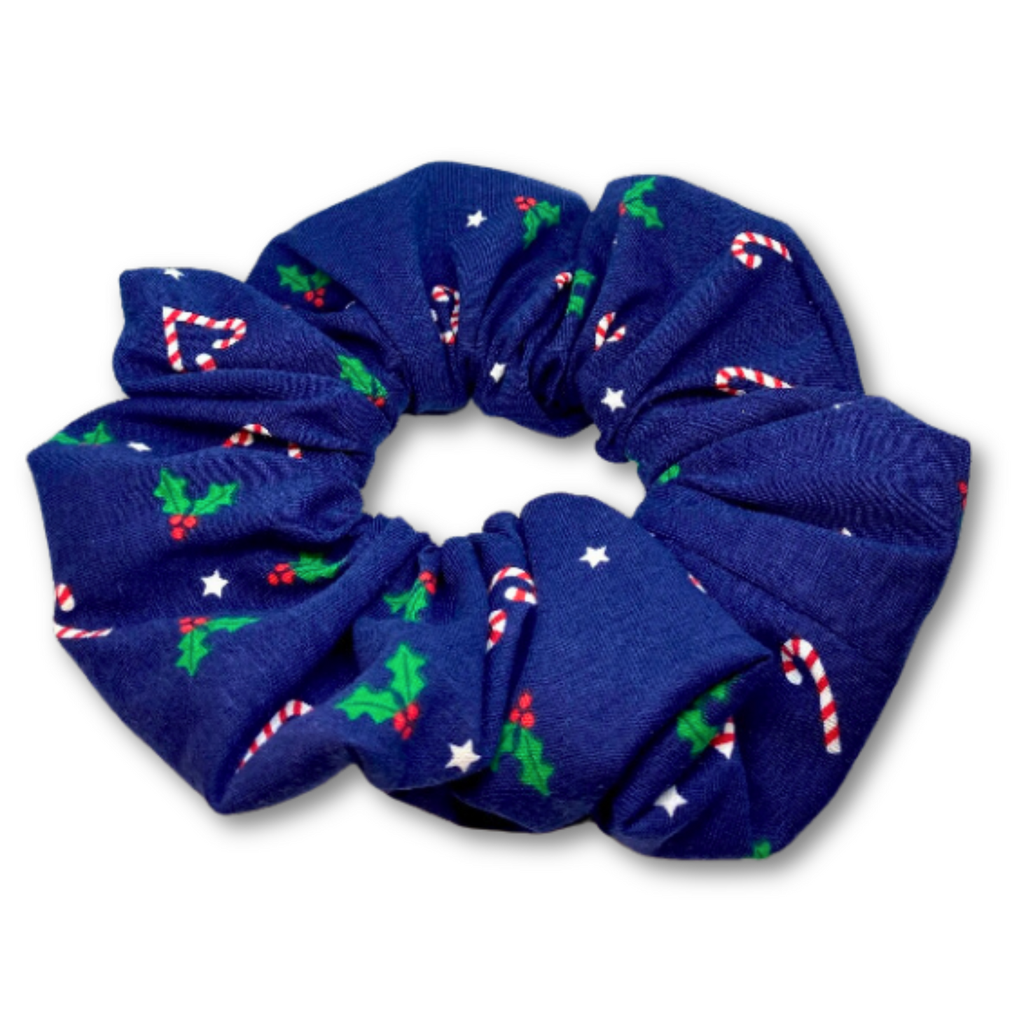 Navy Candy Cane Christmas Scrunchie Enchanted Scrunch