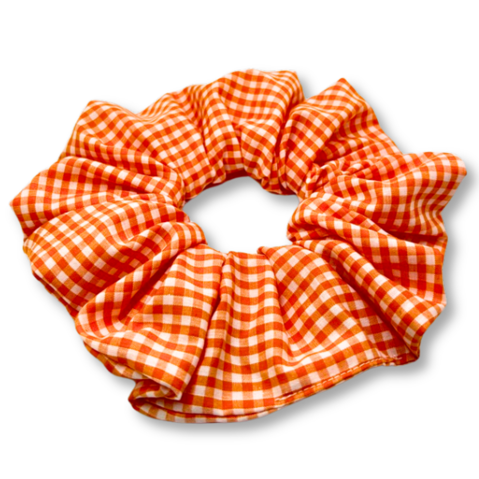 Orange Gingham Spring Scrunchie Enchanted Scrunch