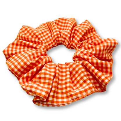 Orange Gingham Spring Scrunchie Enchanted Scrunch