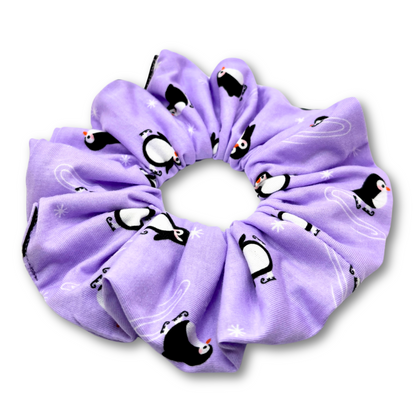 Purple Penguin Christmas Scrunchie Enchanted Scrunch