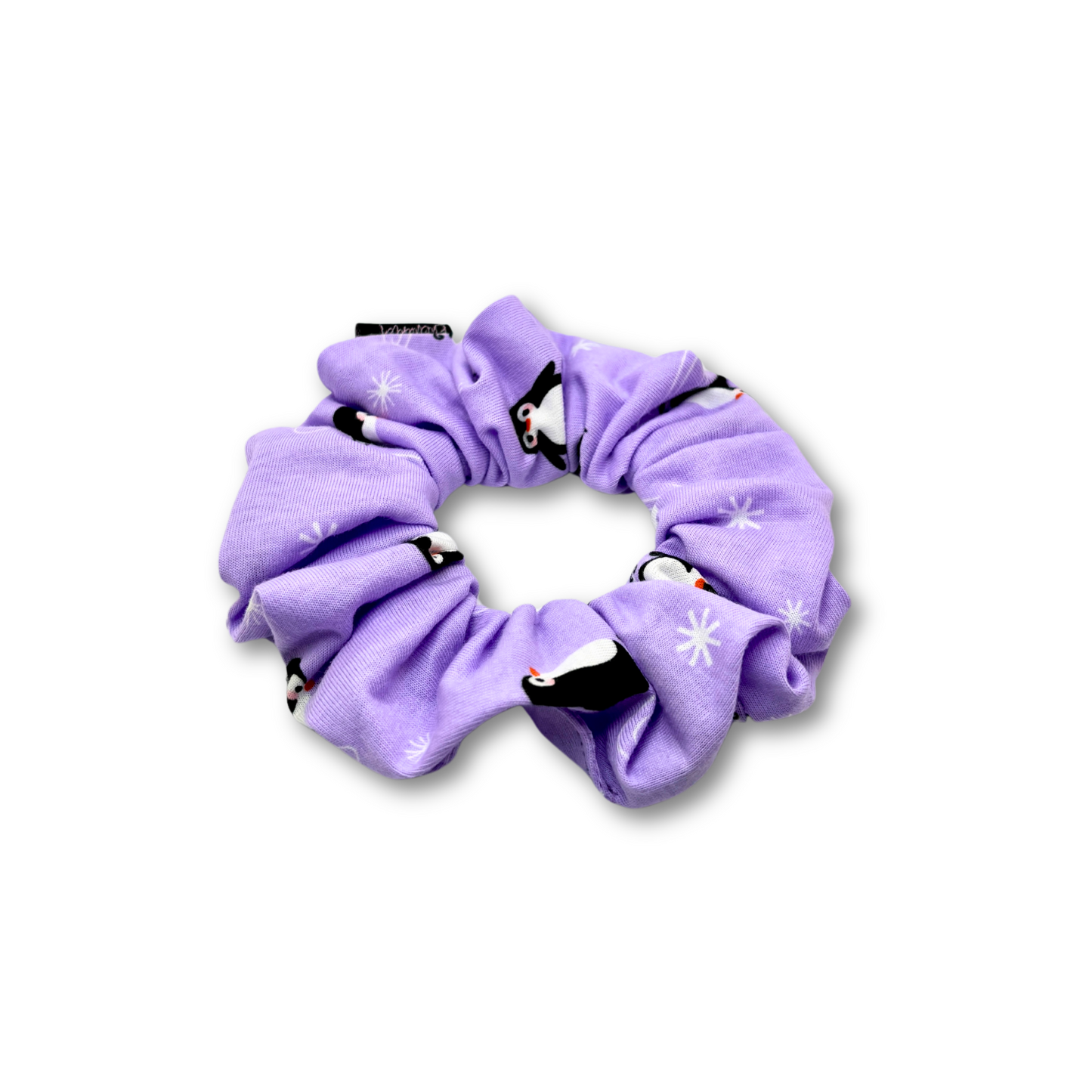 Mini Purple Penguin Christmas Scrunchie Enchanted Scrunch