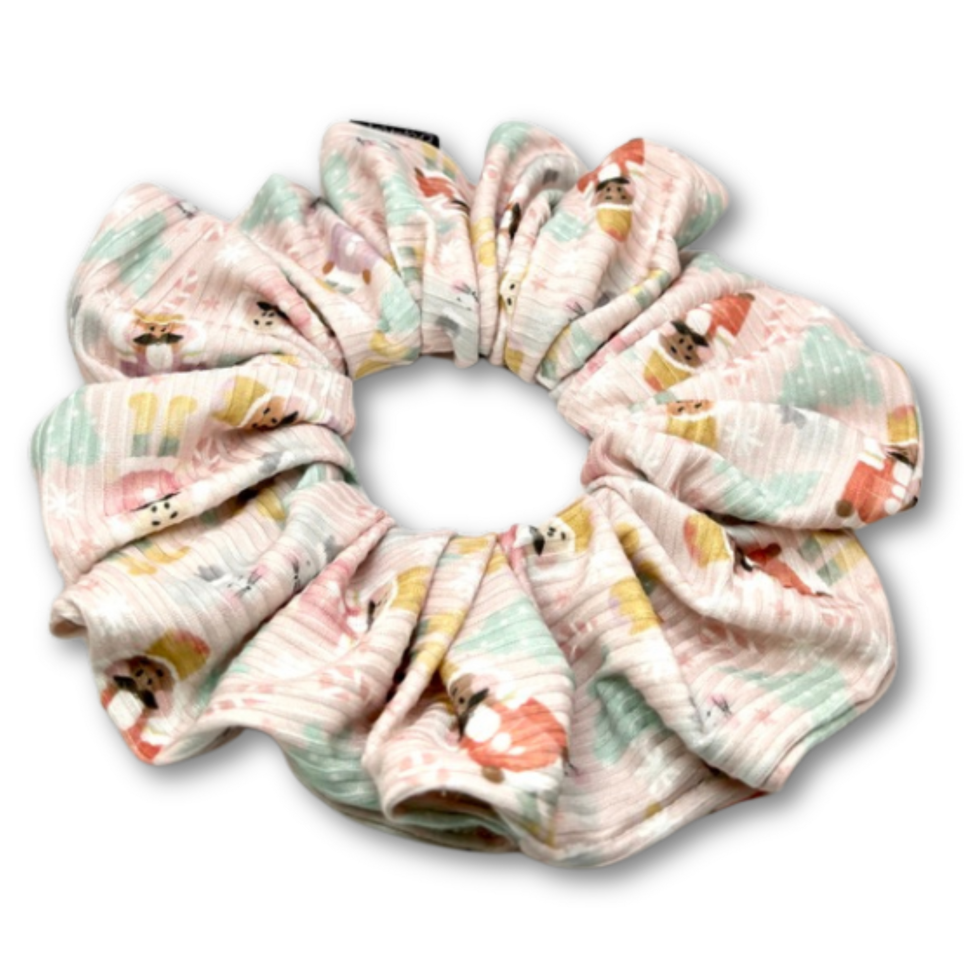 Pink Nutcracker Ribbed Christmas Scrunchie Enchanted Scrunch