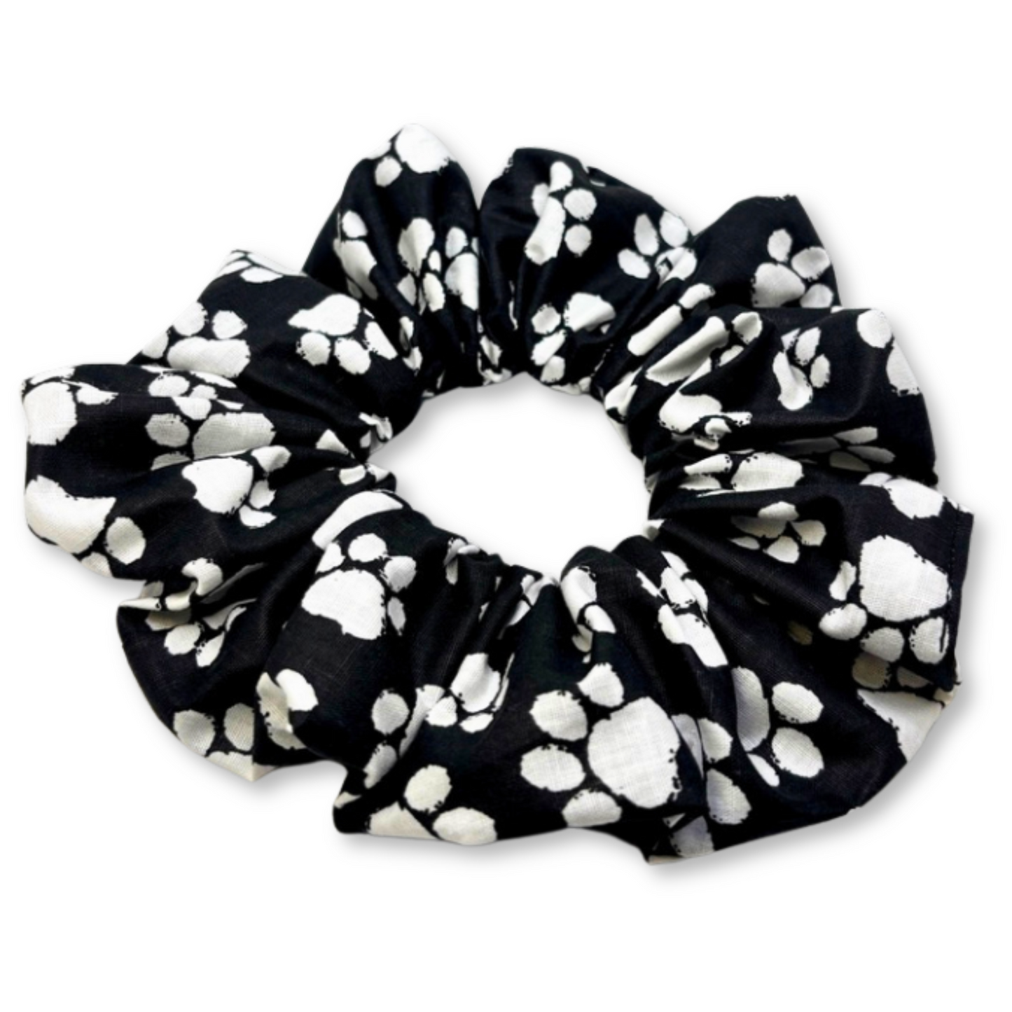 Black and White Paw Print Scrunchie Enchanted Scrunch