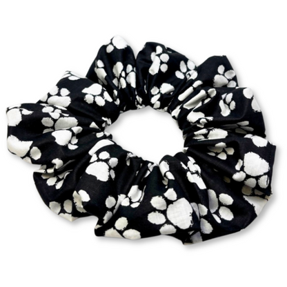 Black and White Paw Print Scrunchie Enchanted Scrunch