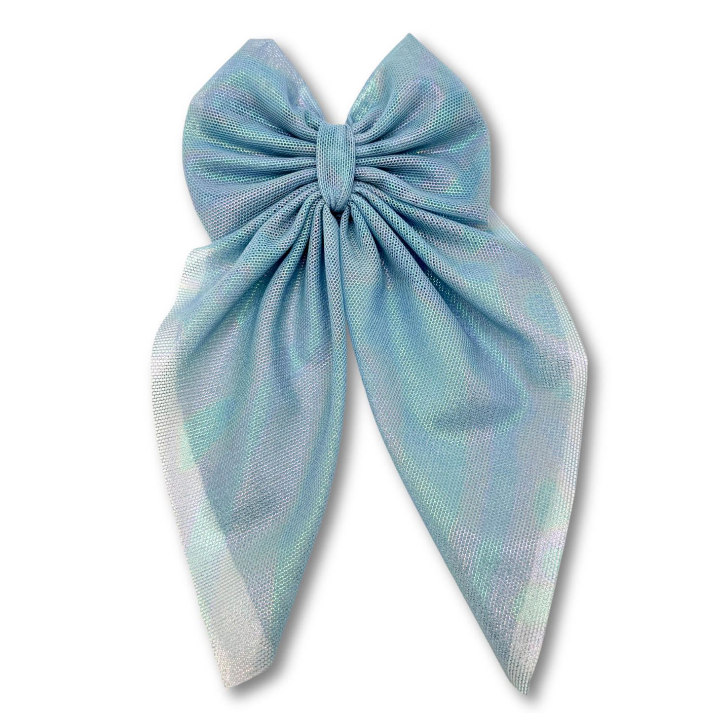 Iridescent Blue Small Bow Enchanted Scrunch