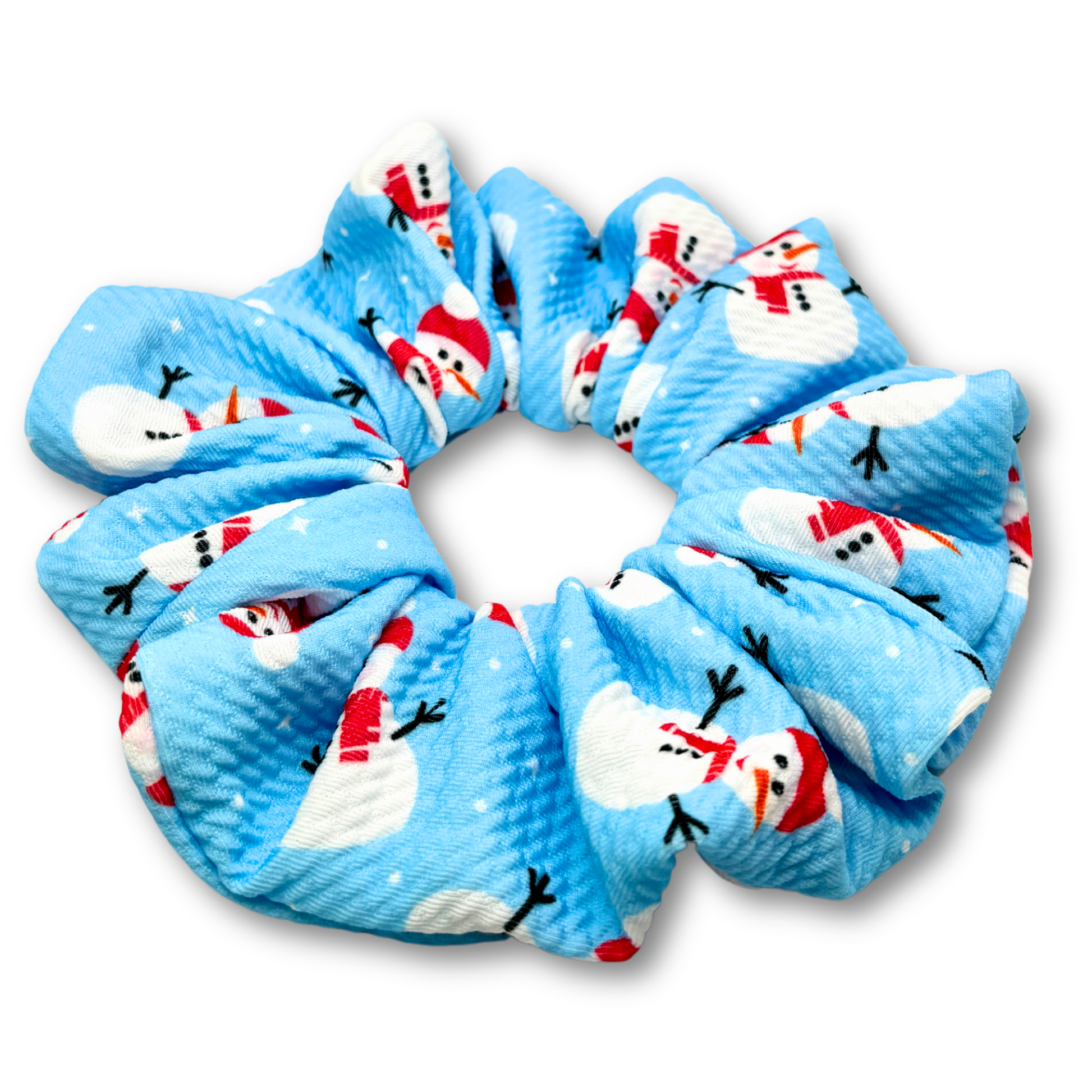 Blue Snowman Christmas Bullet Scrunchie Enchanted Scrunch
