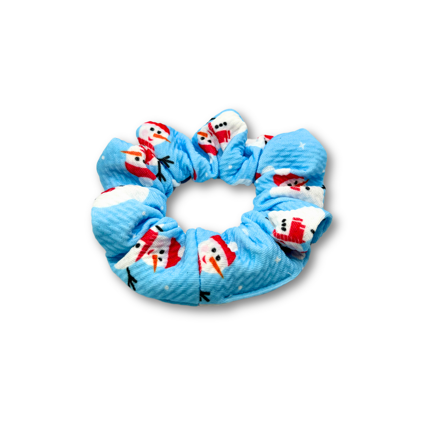 Mini Blue Snowman Christmas Bullet Scrunchie Enchanted Scrunch