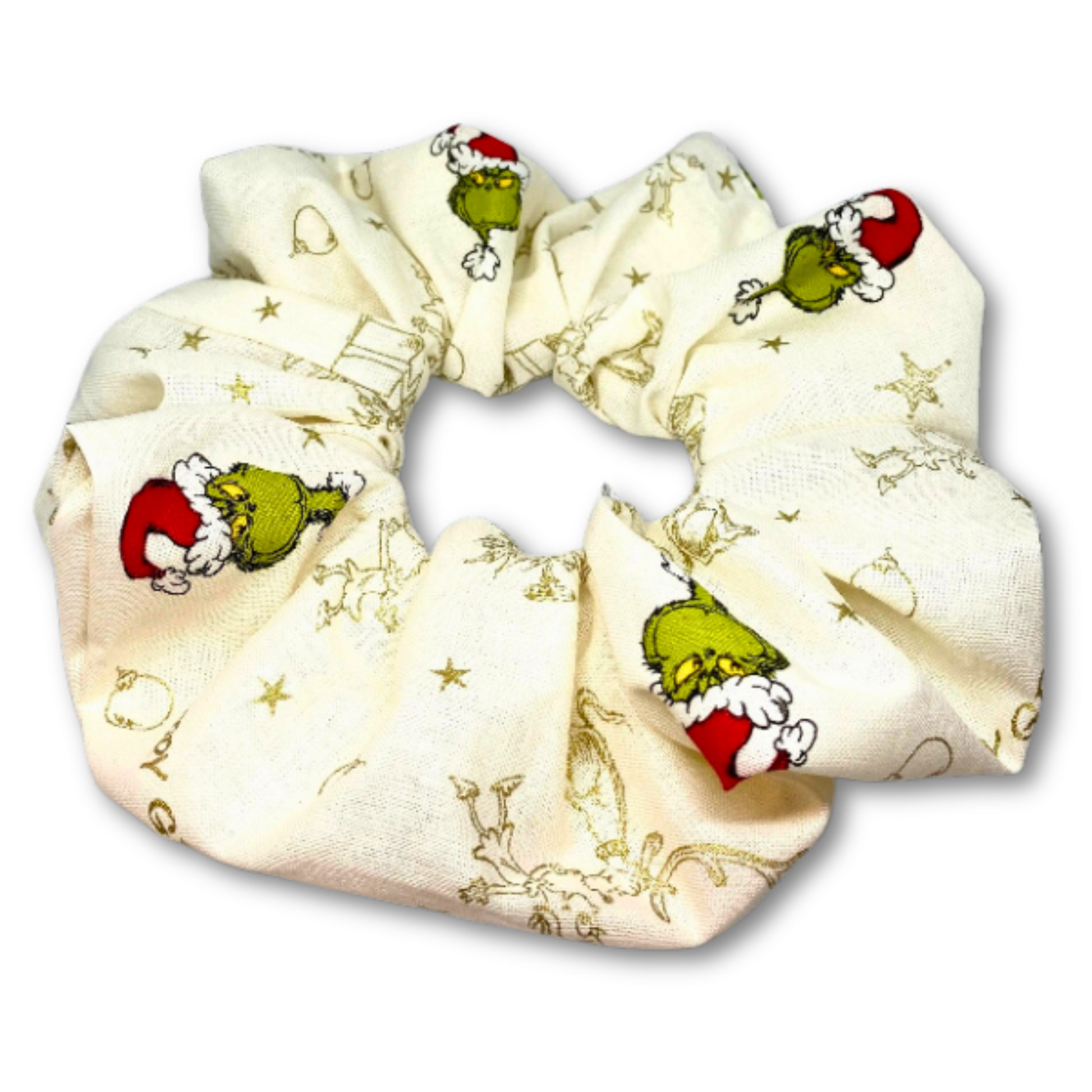 Gold Grinch Christmas Scrunchie Enchanted Scrunch