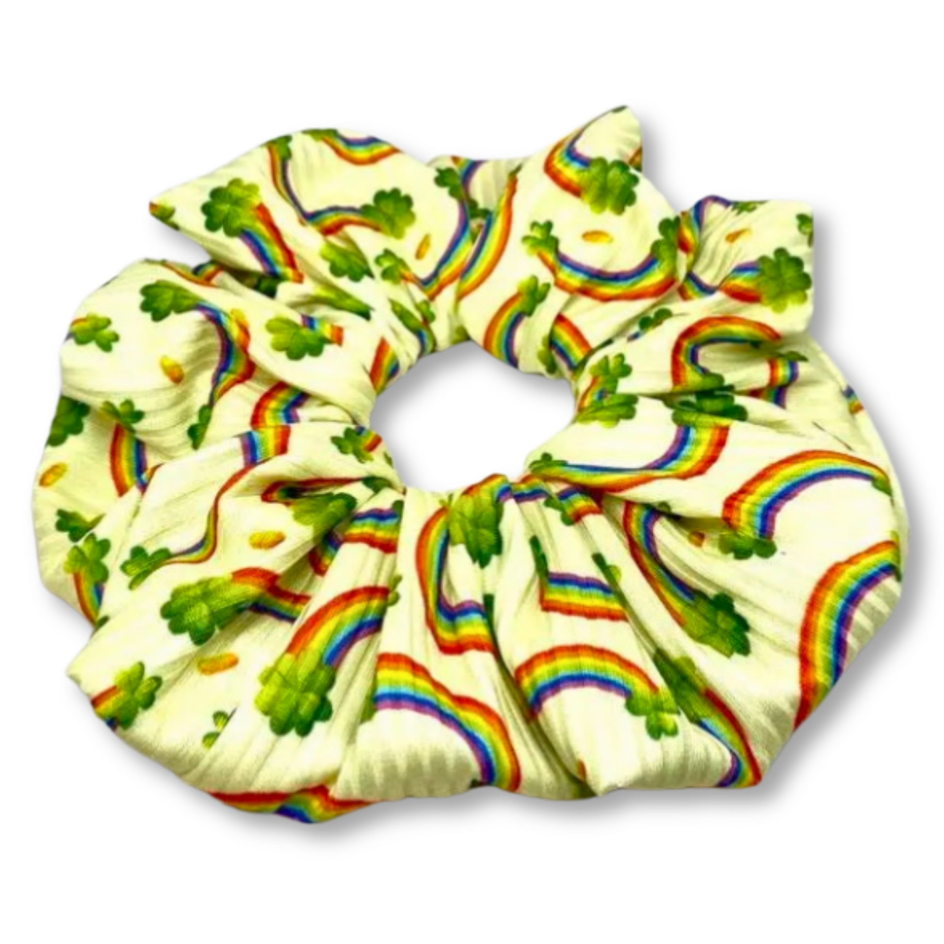 Rainbow Clover St Patrick's Day Scrunchie Enchanted Scrunch