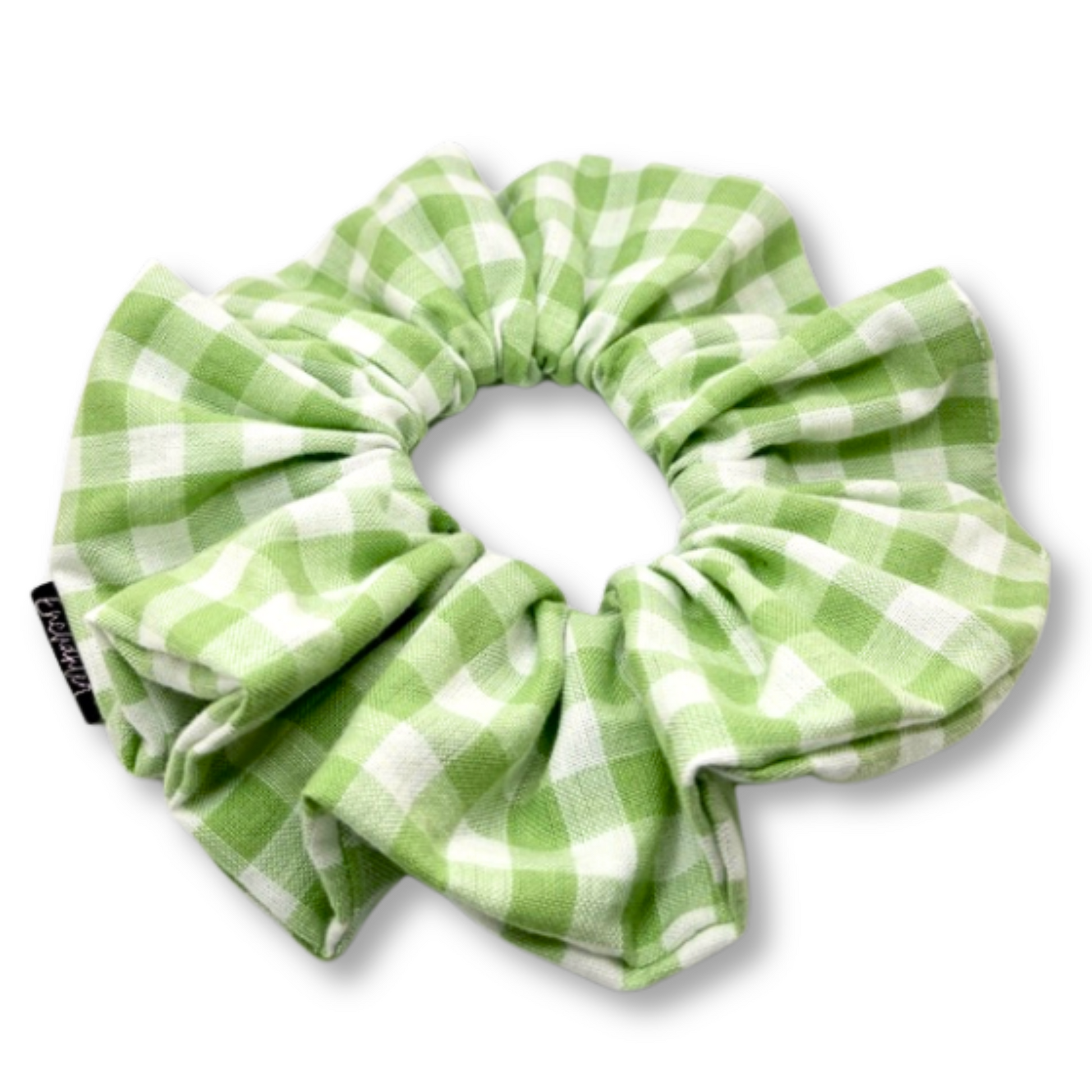 Light Green Gingham Spring Scrunchie Enchanted Scrunch