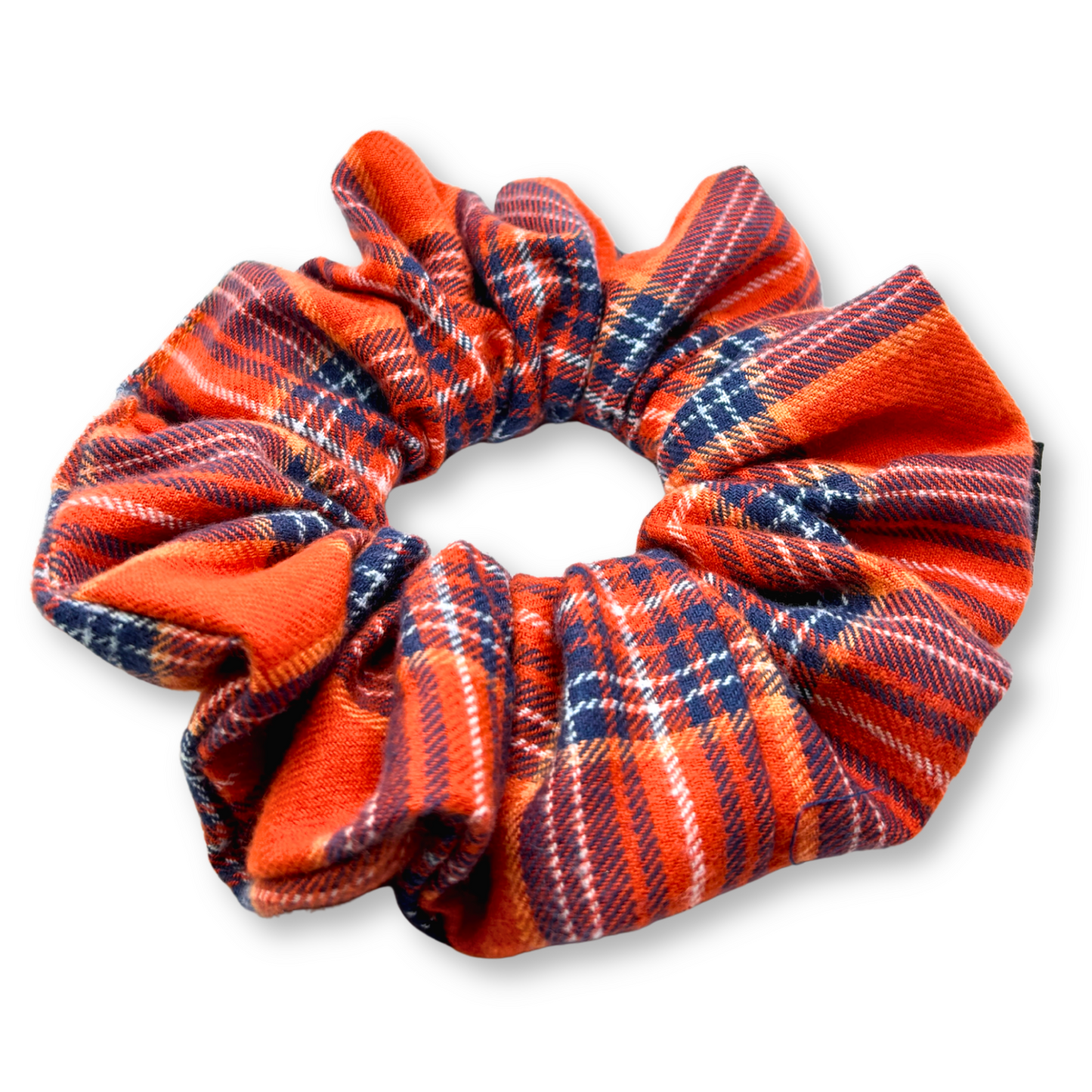 Orange & Navy Fall Plaid Scrunchie Enchanted Scrunch