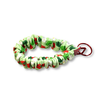 Green Strawberry Spring Scrunchie Wristlet Enchanted Scrunch