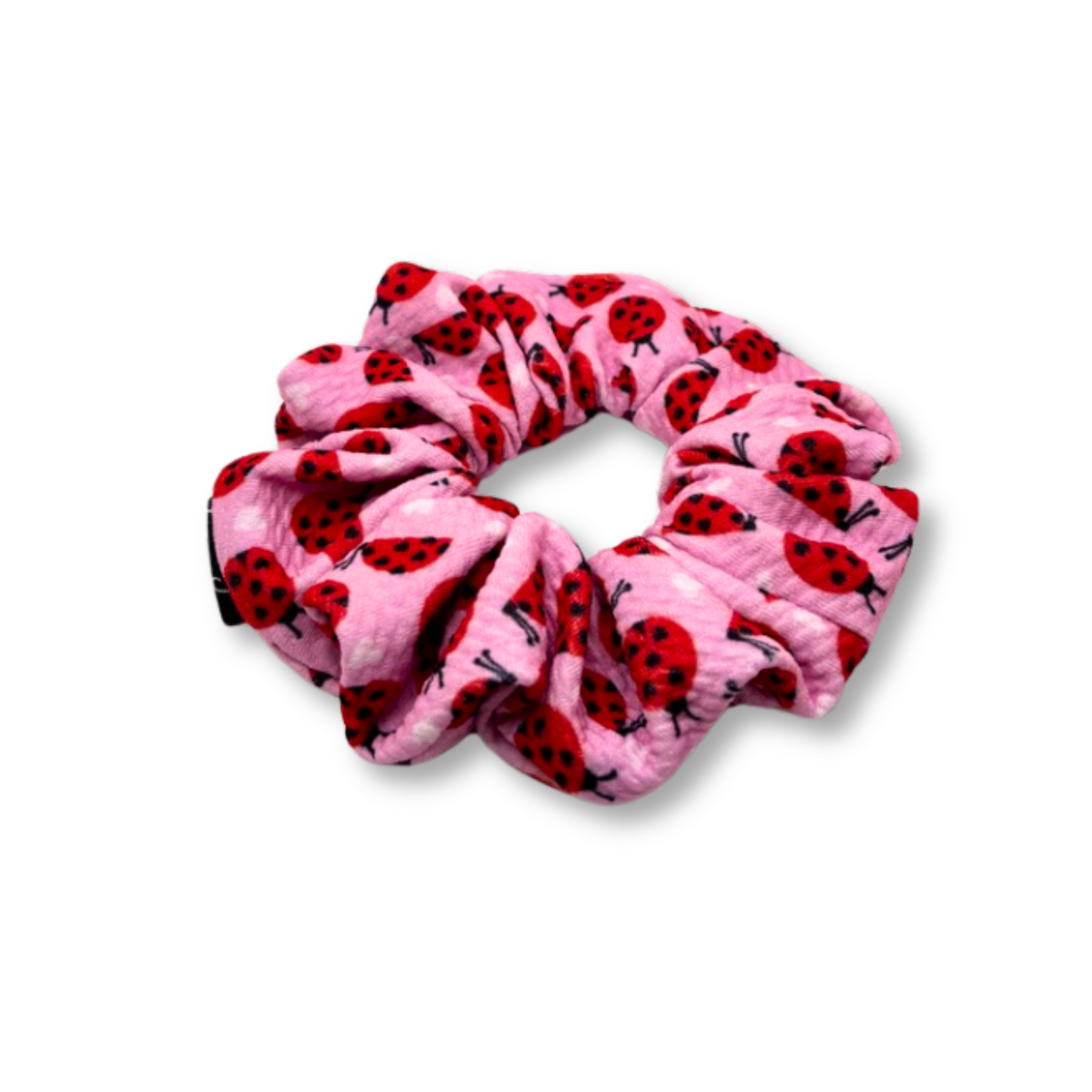 Mini Pink Ladybug Spring Bullet Scrunchie Enchanted Scrunch