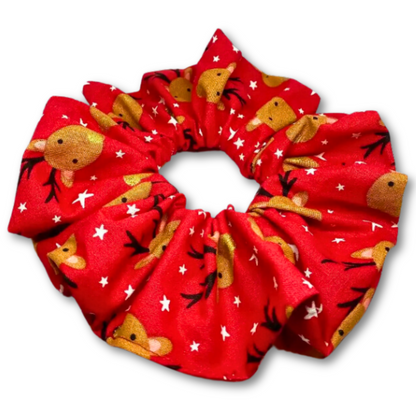 Red Reindeer Christmas Scrunchie Enchanted Scrunch
