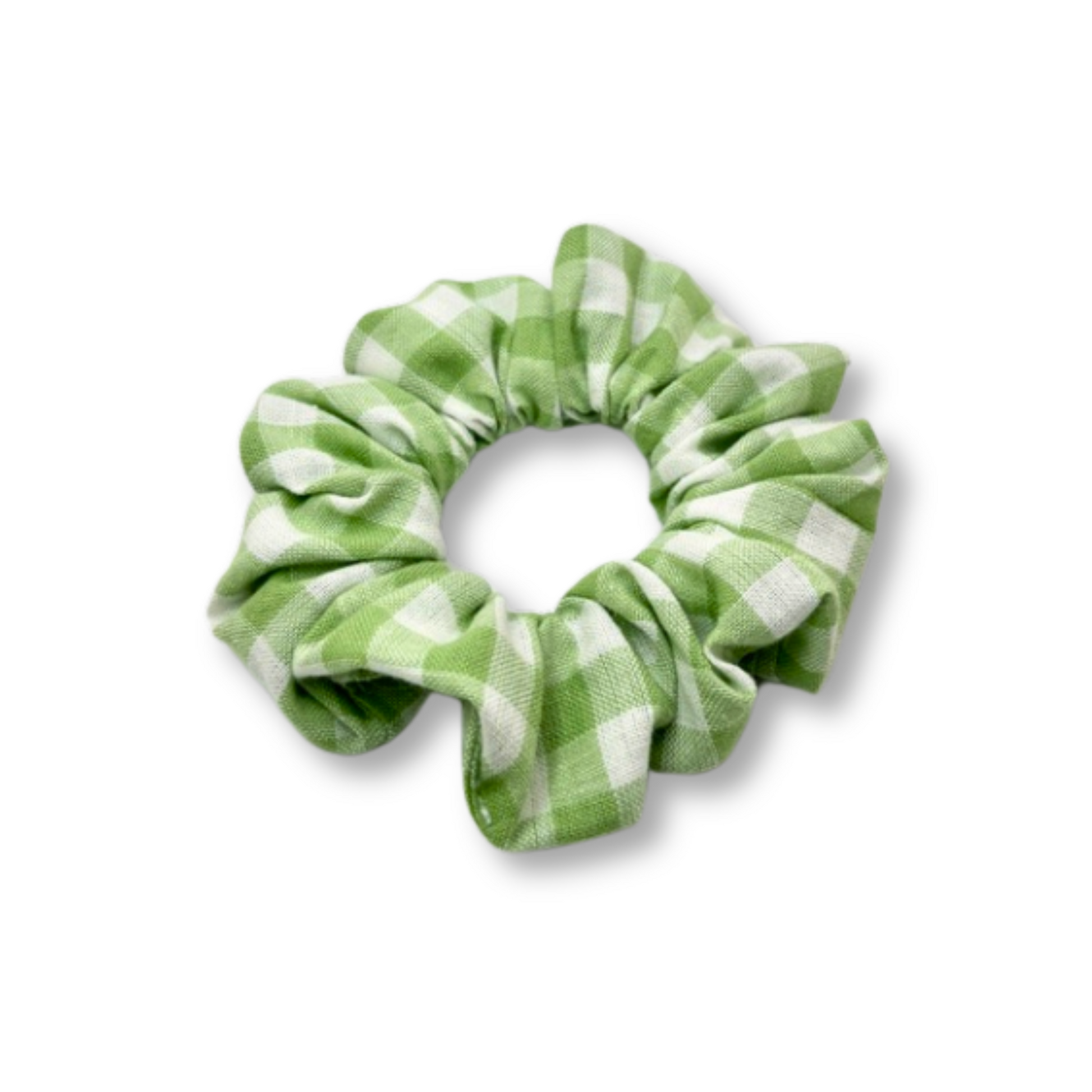 Mini Light Green Gingham Spring Scrunchie Enchanted Scrunch