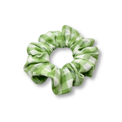 Mini Light Green Gingham Spring Scrunchie Enchanted Scrunch