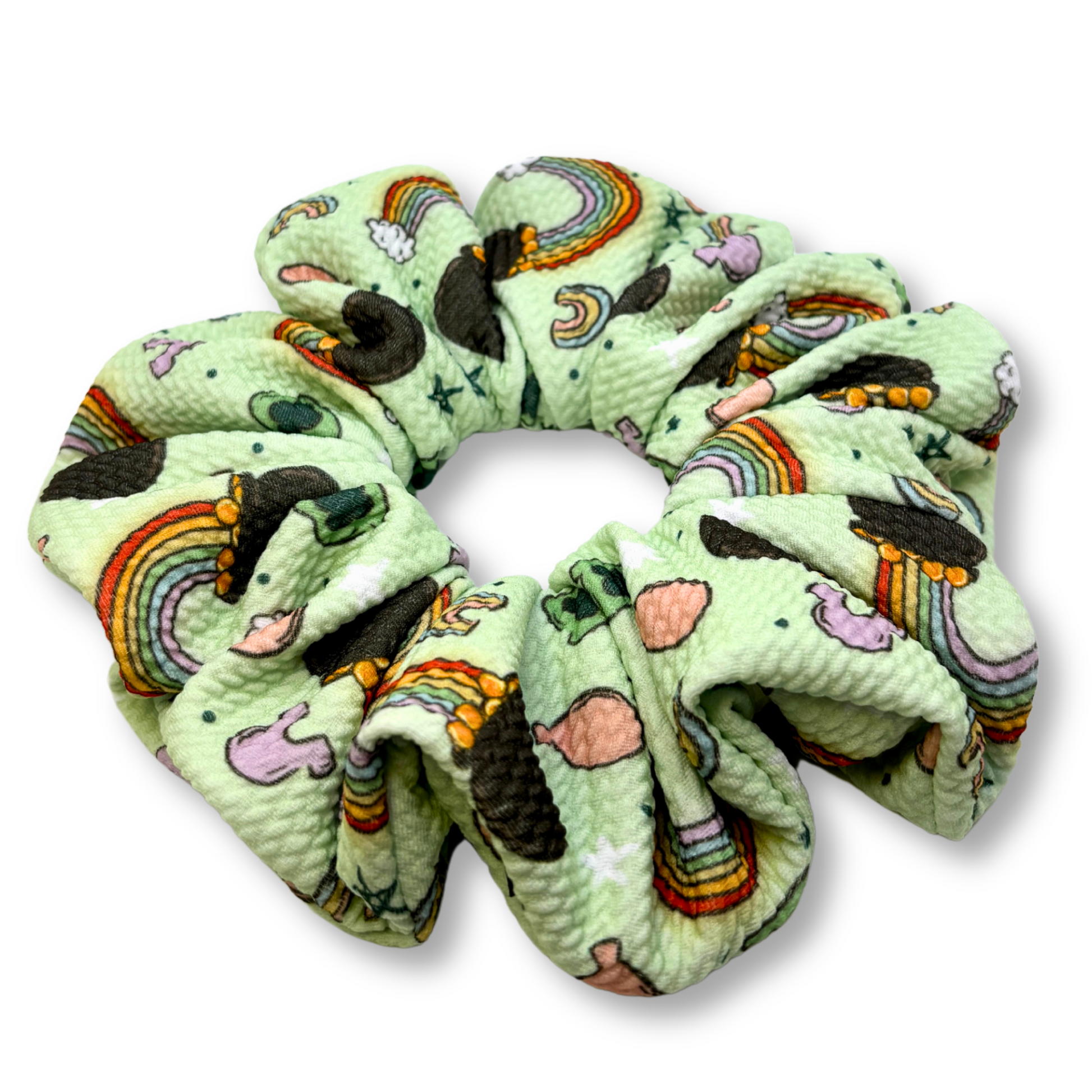 Pastel Green Lucky Charm Bullet Scrunchie Enchanted Scrunch