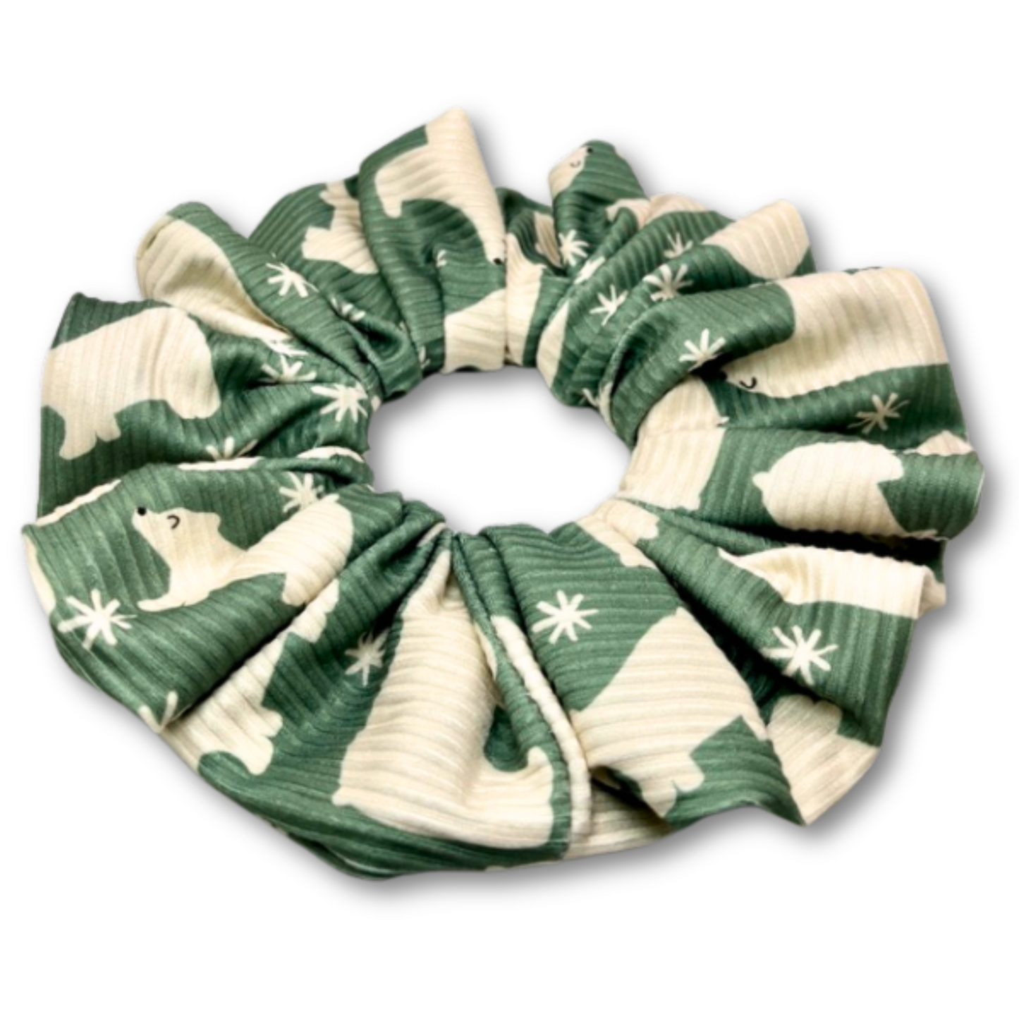 Snowflake Polar Bear Ribbed Scrunchie Enchanted Scrunch