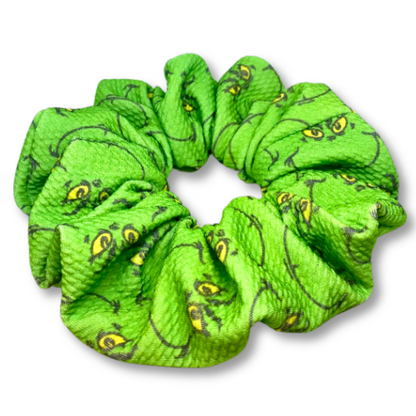 Grinch Face Christmas Bullet Scrunchie Enchanted Scrunch