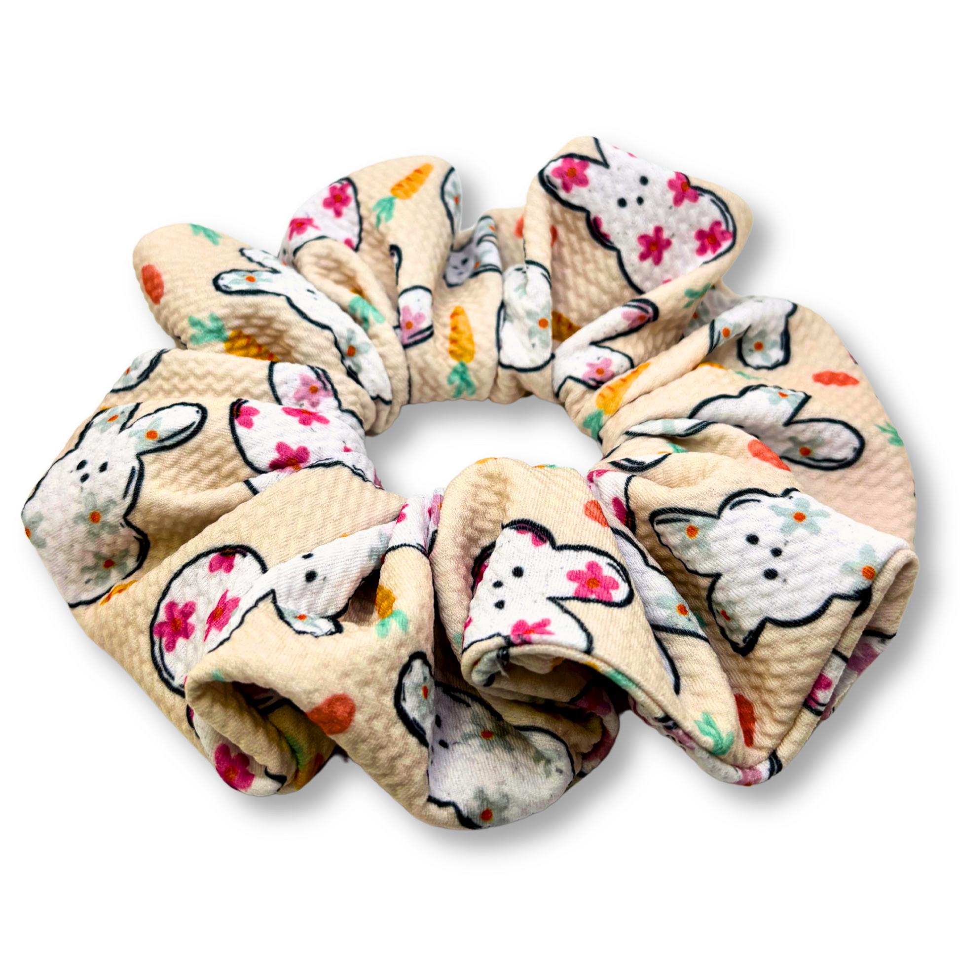Beige Flower Peep Easter Bullet Scrunchie Enchanted Scrunch