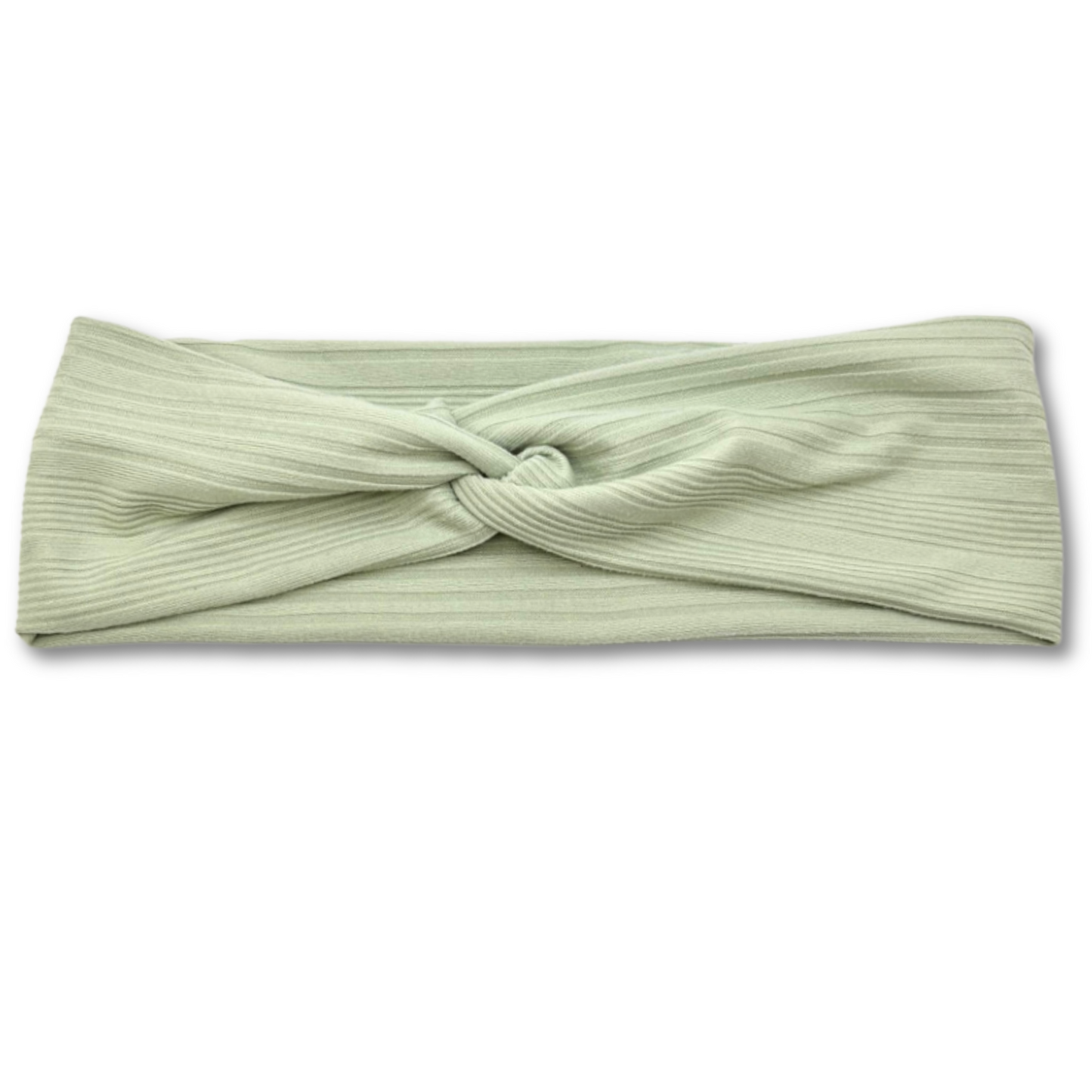 Sage Green Ribbed Twist Knot Headband Enchanted Scrunch