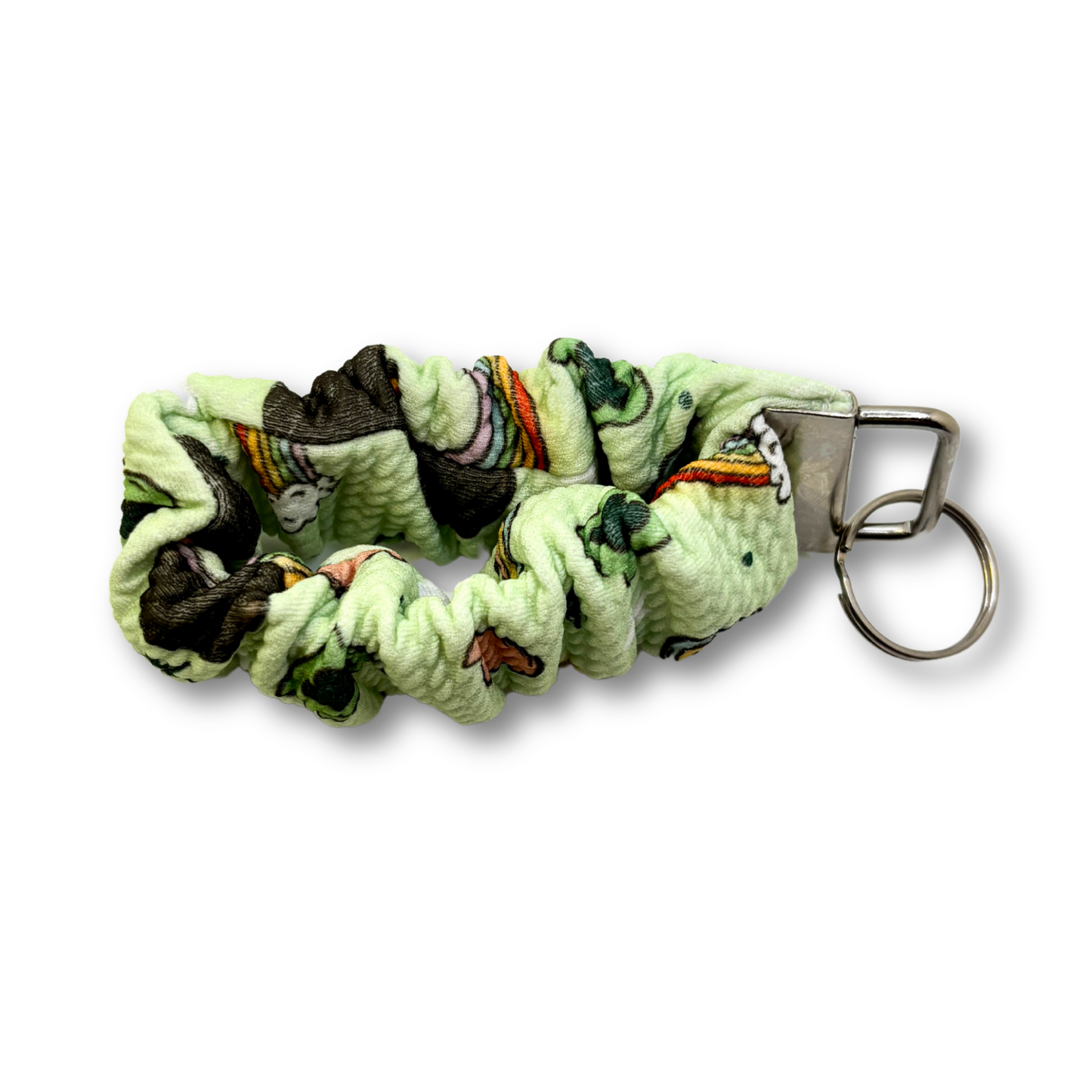 Pastel Green Lucky Charms Scrunchie Wristlet Enchanted Scrunch
