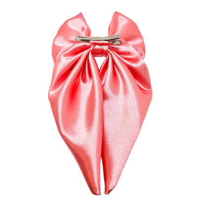 Pink Silk Long Tail Bow Enchanted Scrunch