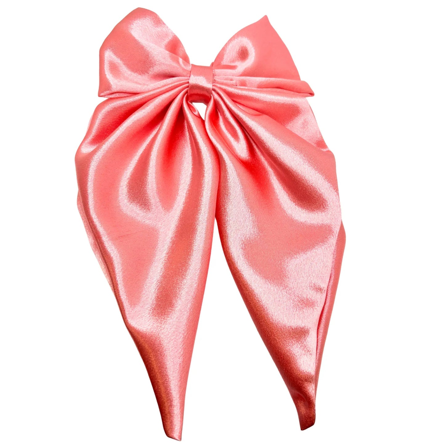 Giant Pink Silk Long Tail Bow Enchanted Scrunch