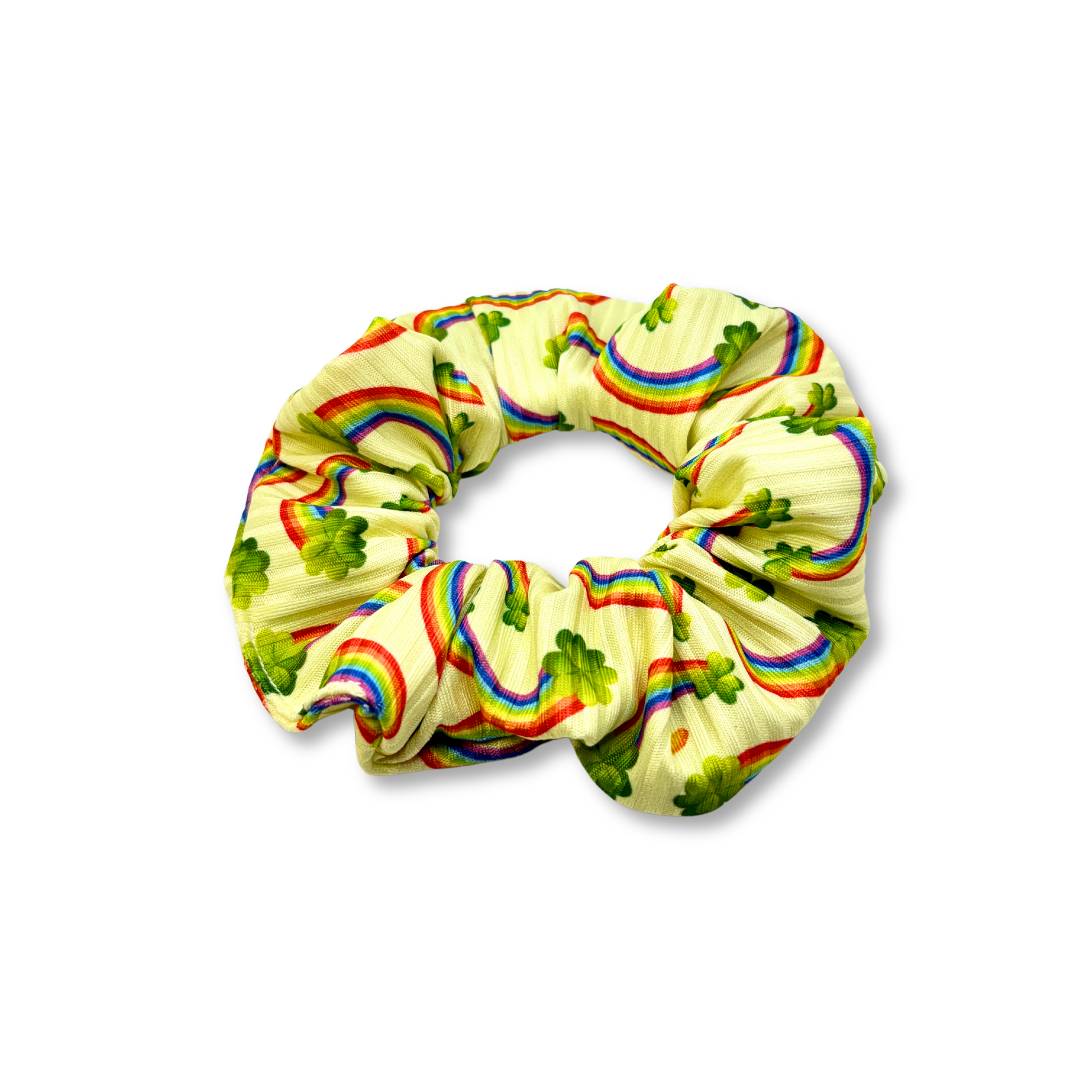 Mini Rainbow Clover St Patrick's Day Scrunchie Enchanted Scrunch
