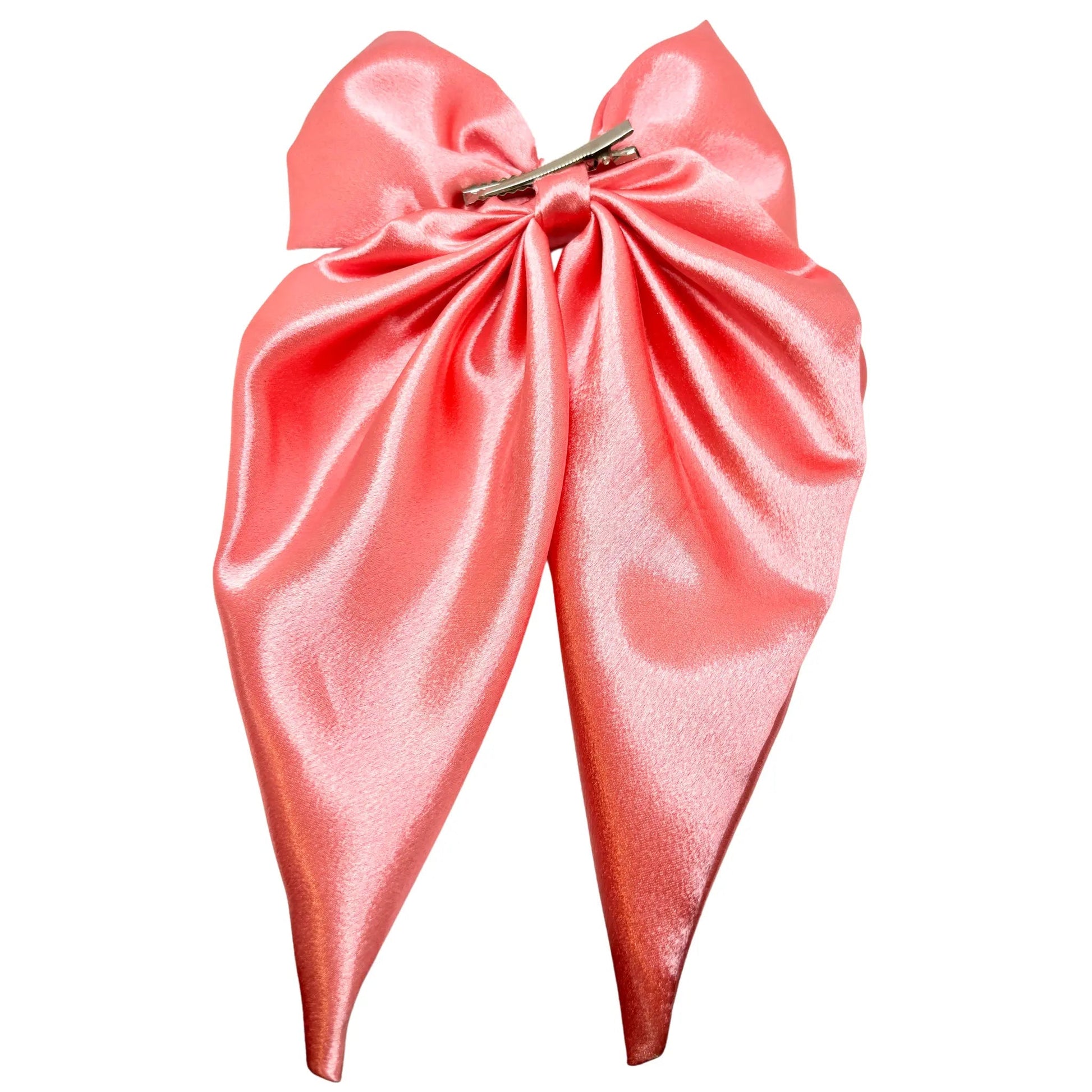 Giant Pink Silk Long Tail Bow Enchanted Scrunch