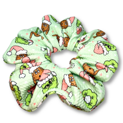 Green Grinch and Max Christmas Bullet Scrunchie Enchanted Scrunch