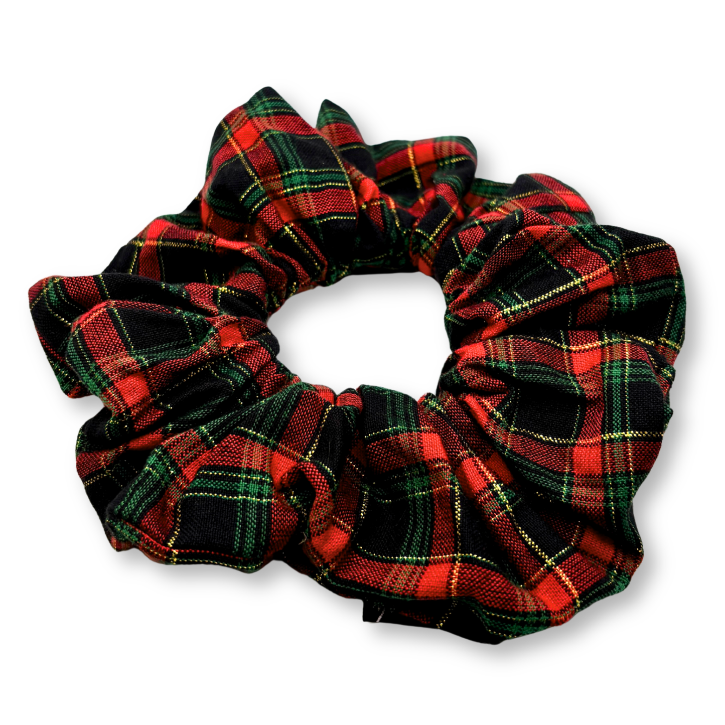 Gold Sparkle Plaid Christmas Scrunchie Enchanted Scrunch