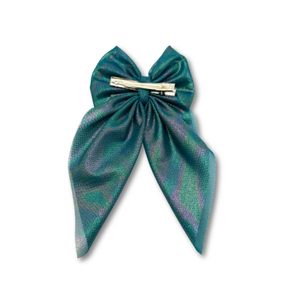 Iridescent Green Small Bow Enchanted Scrunch