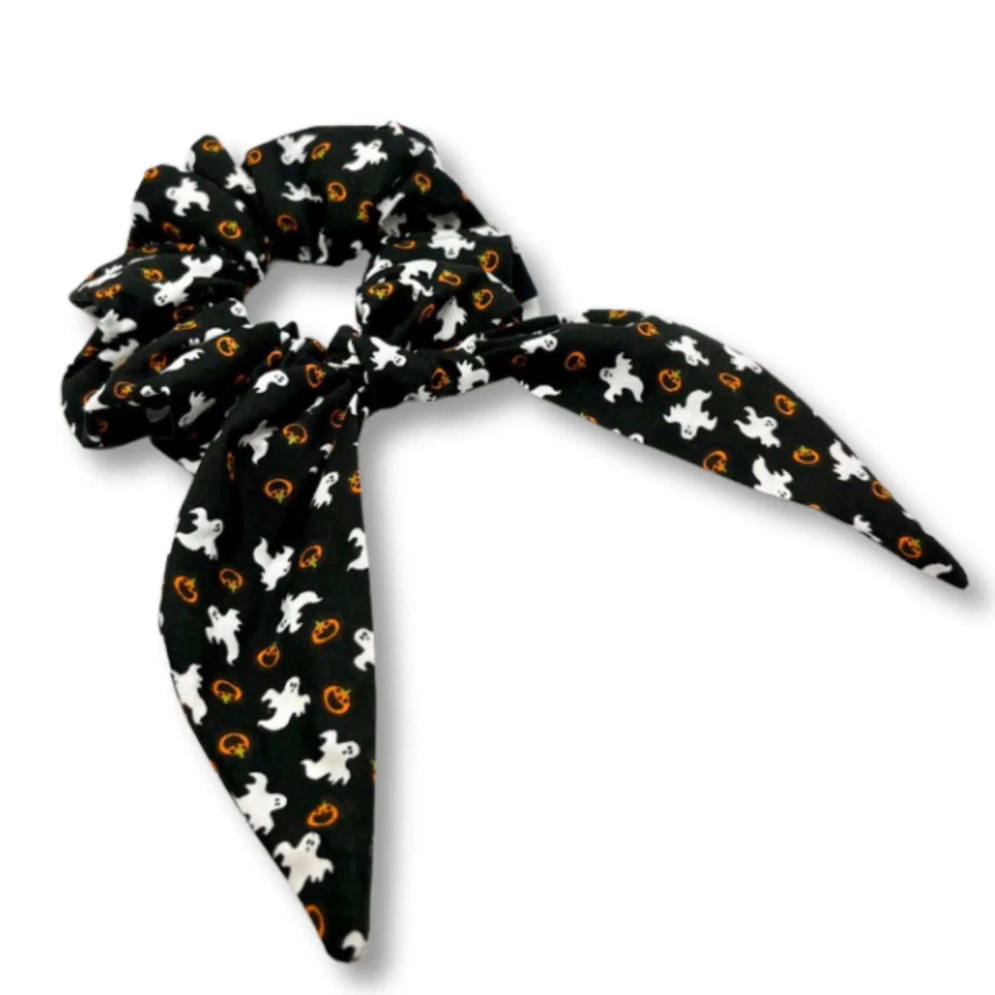 Mini Ghost and Pumpkin Tie Scrunchie Enchanted Scrunch