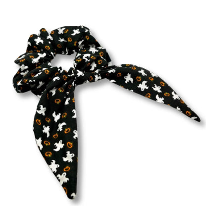 Mini Ghost and Pumpkin Tie Scrunchie Enchanted Scrunch
