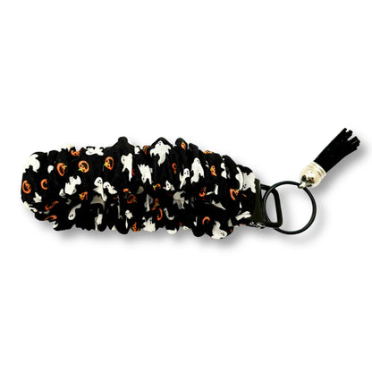 Ghost and Pumpkin Halloween Scrunchie Wristlet Enchanted Scrunch