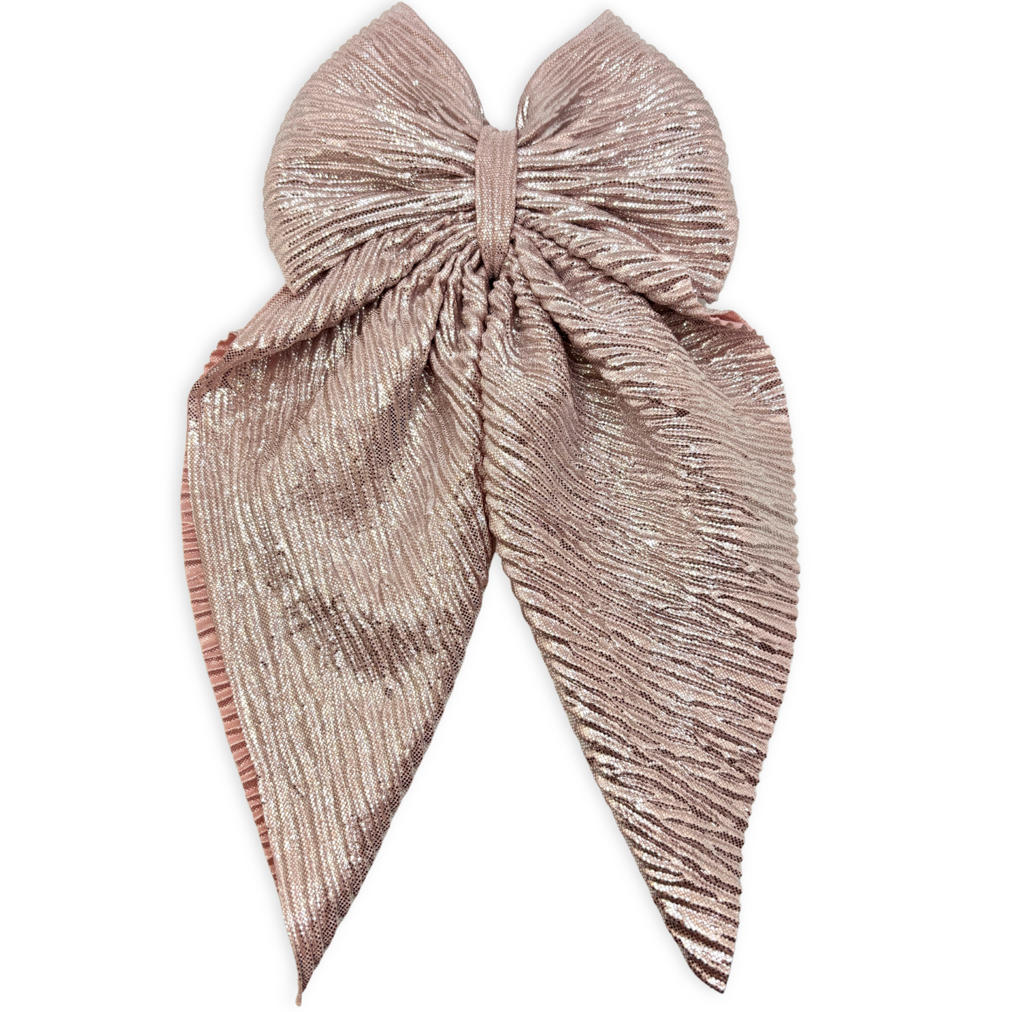 Pink Pleated Long Tail Bow Enchanted Scrunch