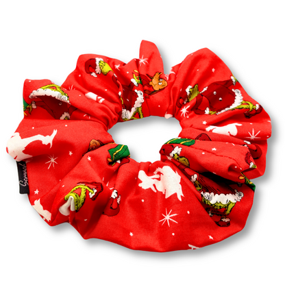 Red Grinch & Max Christmas Scrunchie Enchanted Scrunch