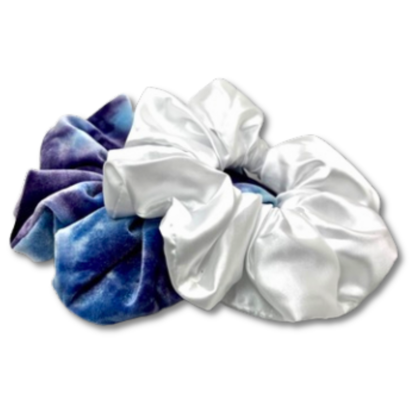 Blue Purple Tie Dye & White Scrunchie Set Enchanted Scrunch
