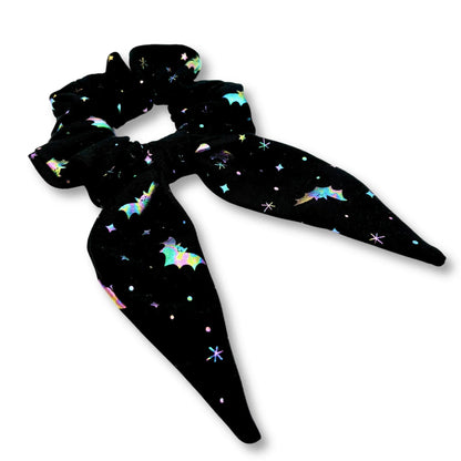 Mini Holographic Bat Tie Scrunchie Enchanted Scrunch