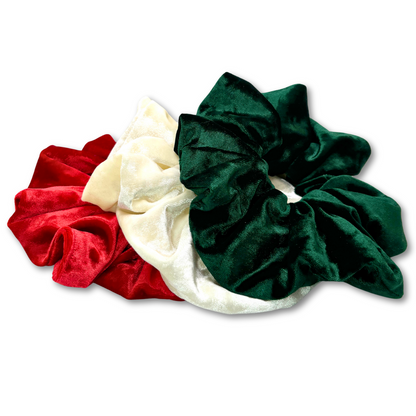 Christmas Crushed Velvet Scrunchie Trio Enchanted Scrunch