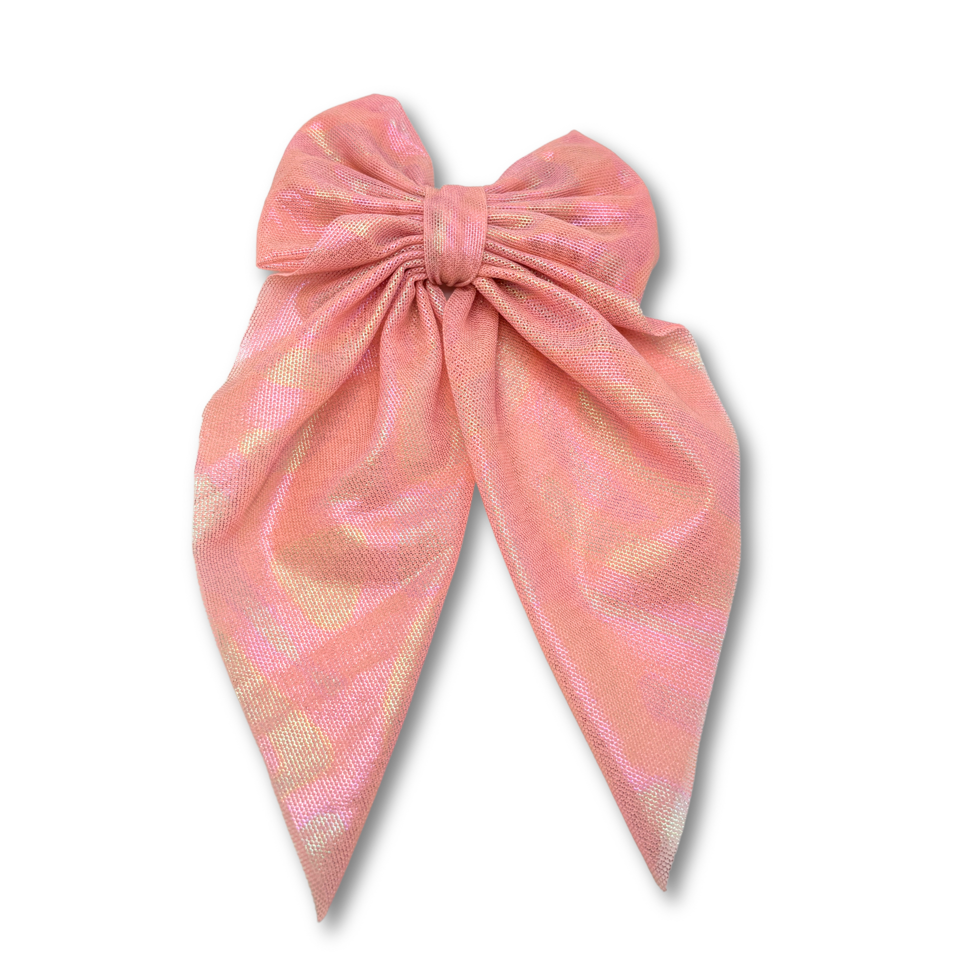 Iridescent Pink Small Bow Enchanted Scrunch