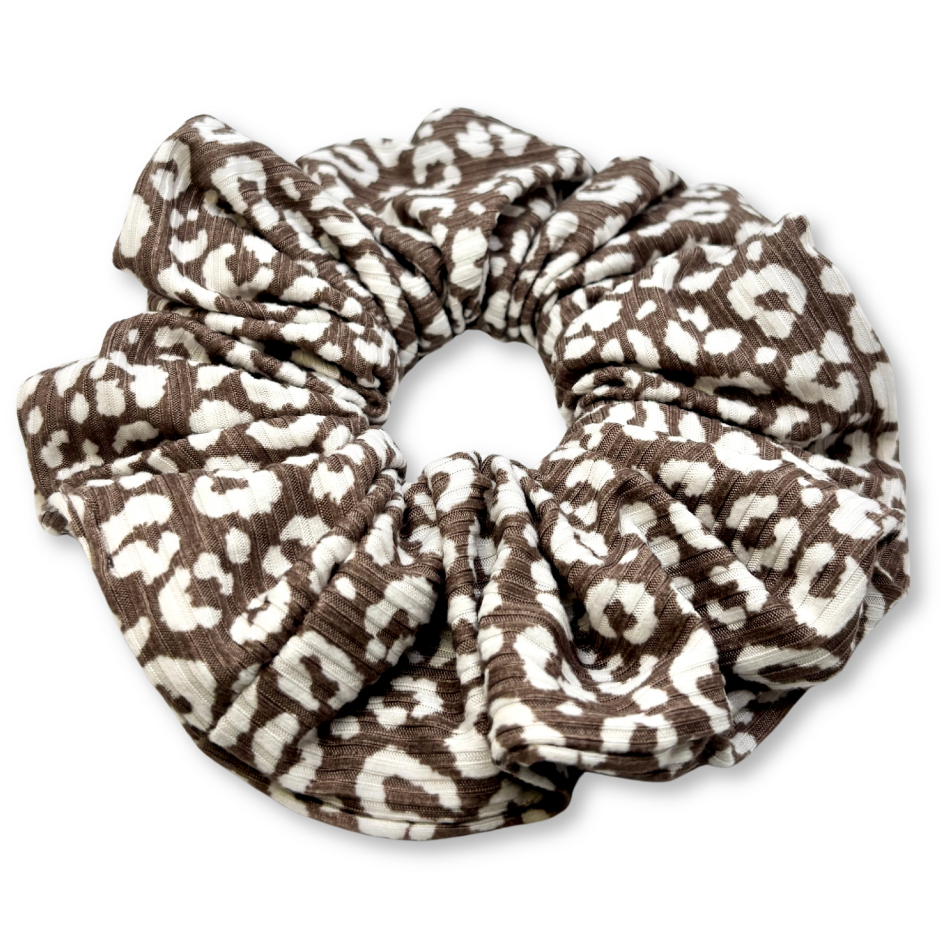 Hazel Cheetah Ribbed Scrunchie Enchanted Scrunch