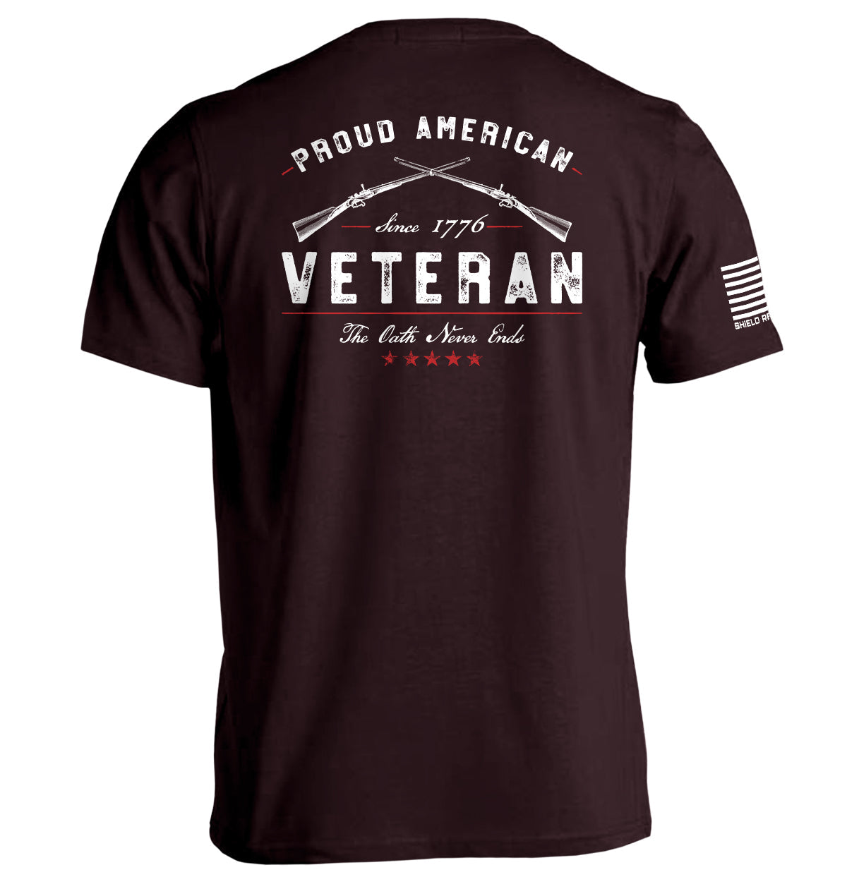 Proud American Veteran The Oath Never Ends Shield Republic