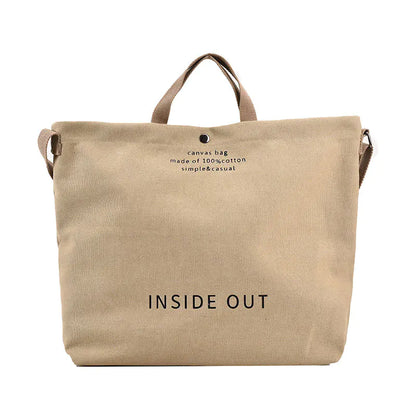Large Capacity Canvas Letters Tote Bag for Women