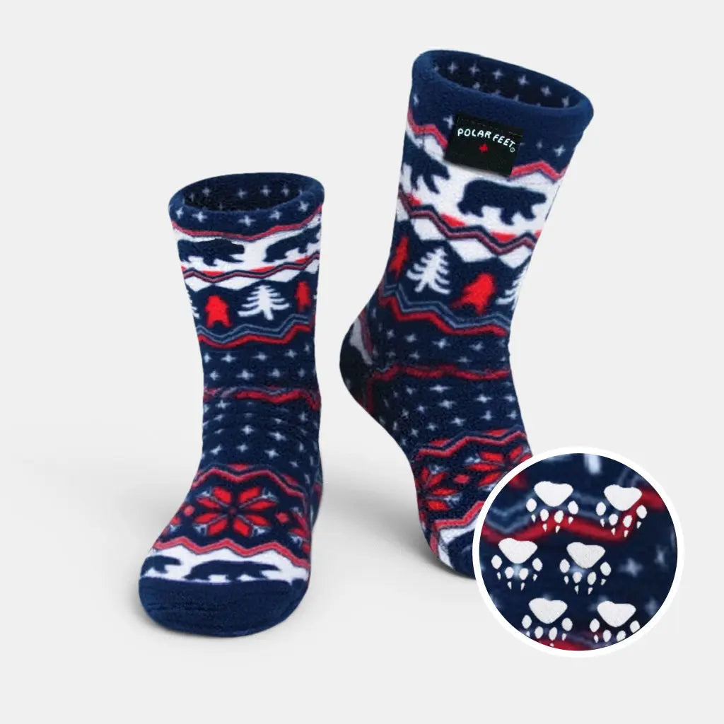 Kids' Nonskid Fleece Socks - Polar Bear Polar Feet® LLC