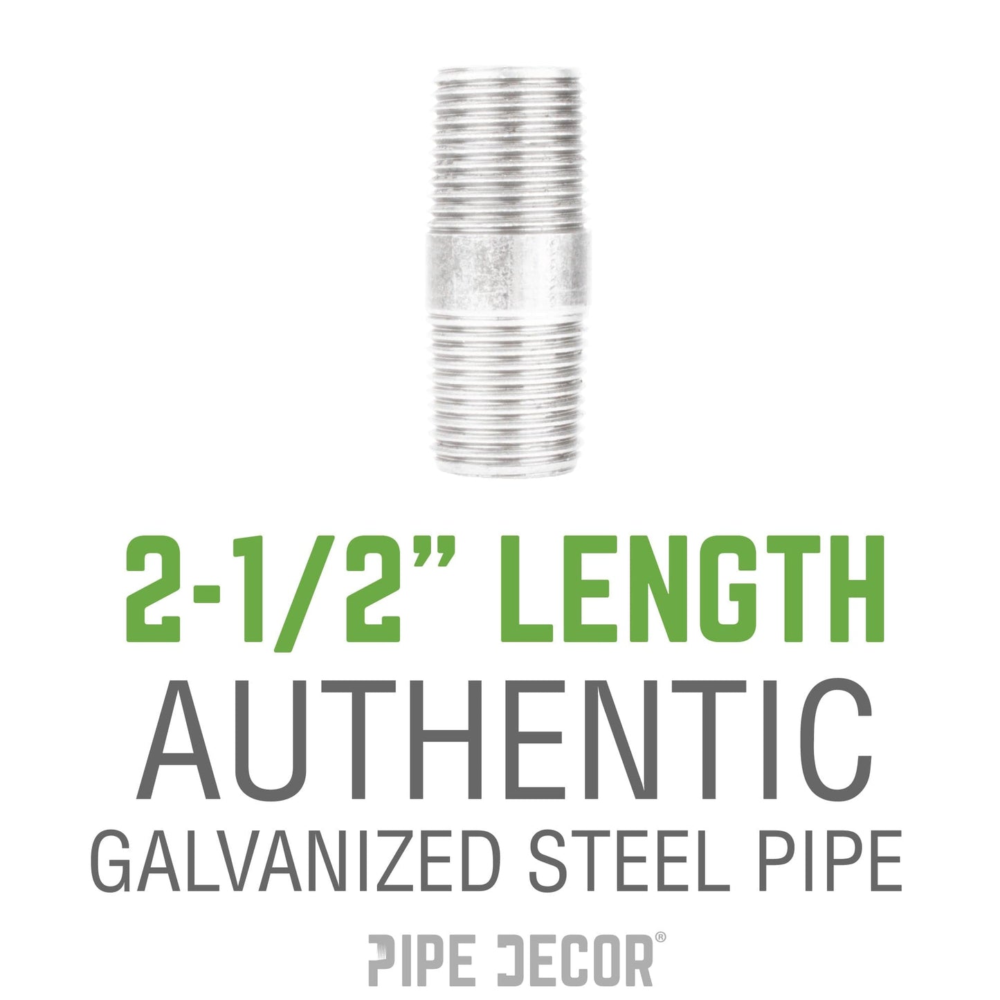1 1/2 in. x 2 1/2 in. Galvanized Pipe PIPE DECOR