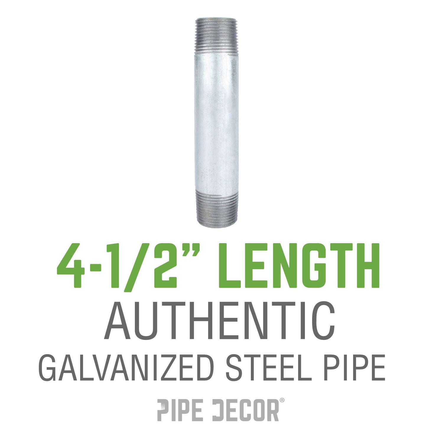 1 1/2 in. x 4 1/2 in. Galvanized Pipe PIPE DECOR