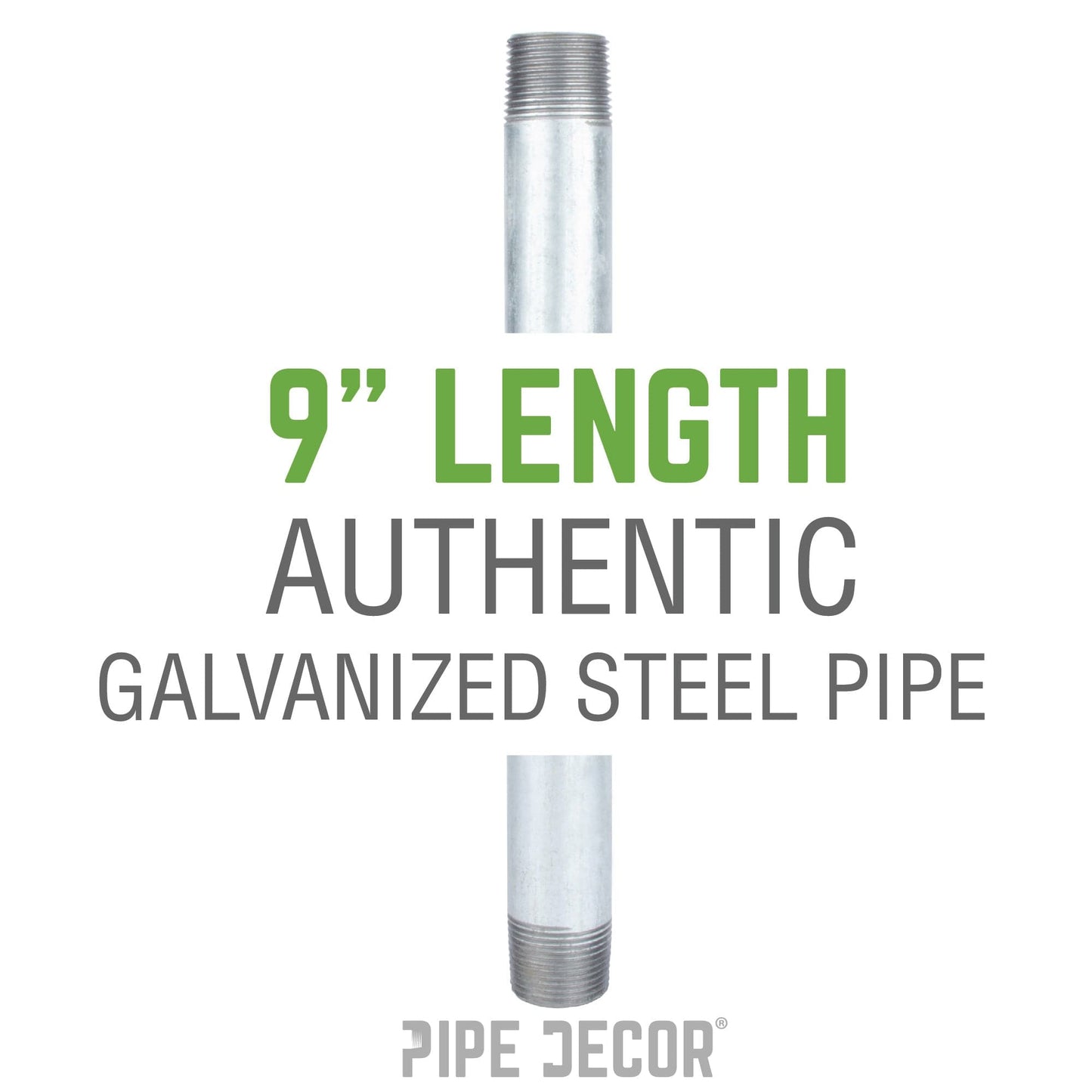 1 1/2 in. x 9 in. Galvanized Pipe PIPE DECOR